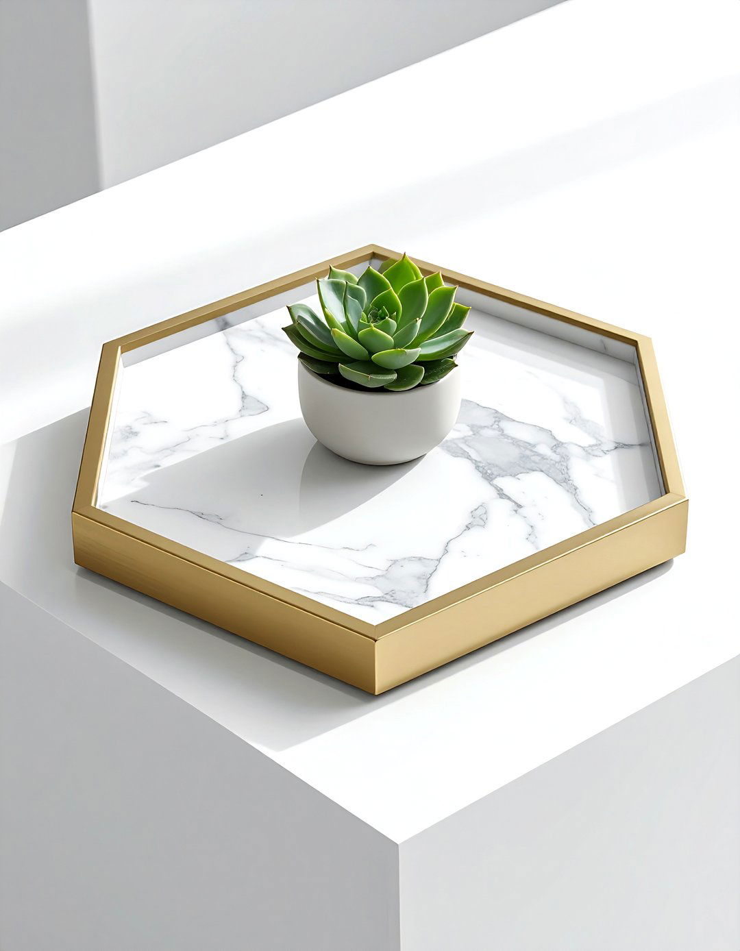 Hexagon marble tray - 30 marble tray ideas