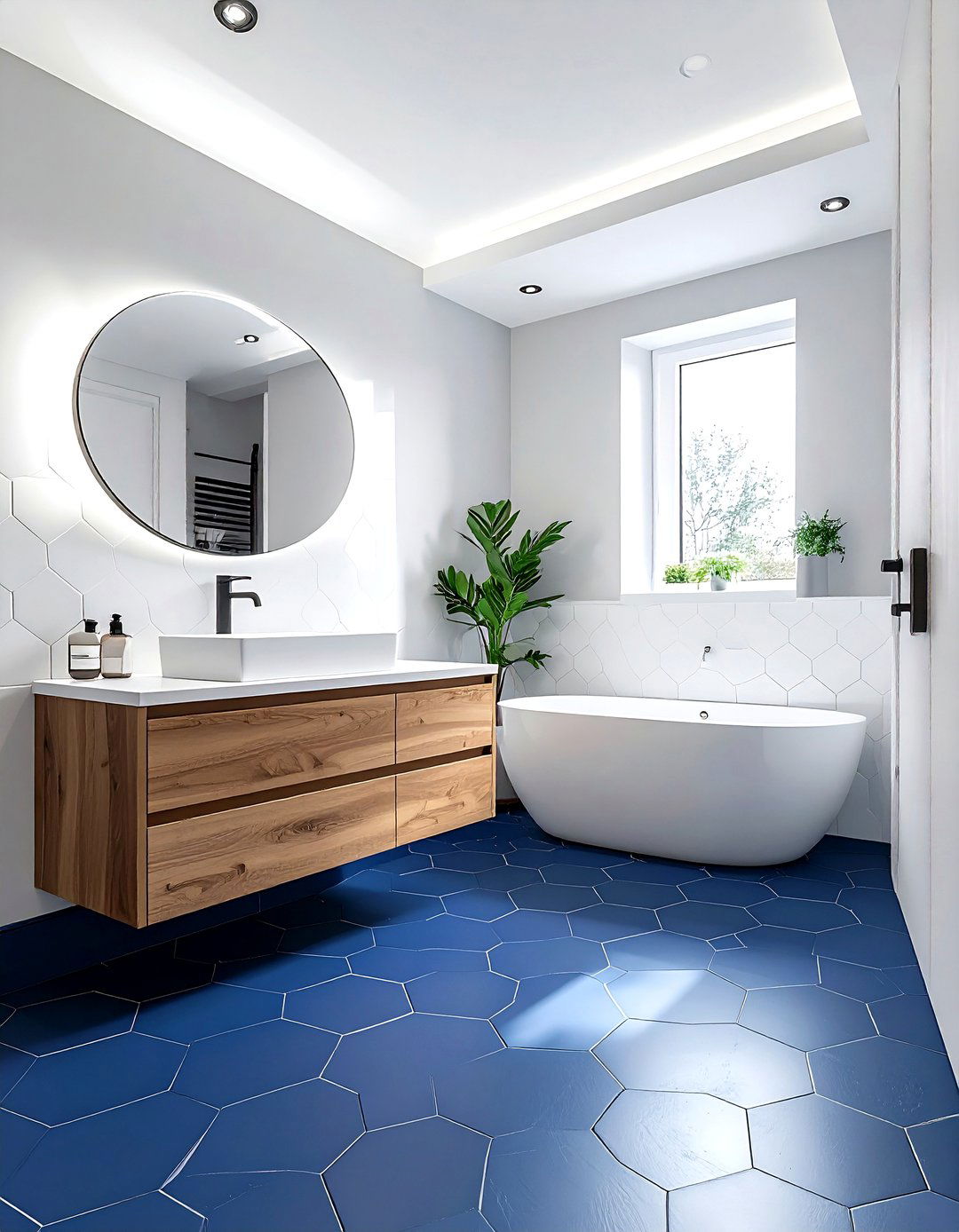 Hexagon porcelain tile bathroom - 30 porcelain tile bathroom ideas