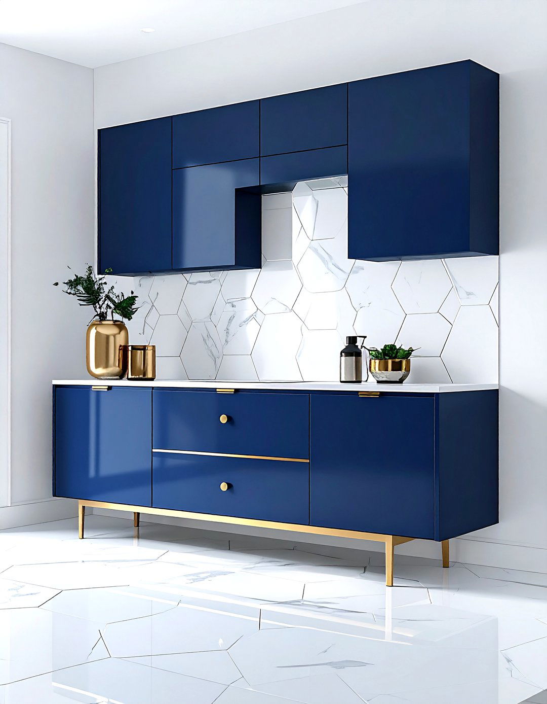 Hexagon tile accent - 30 dining room backsplash ideas