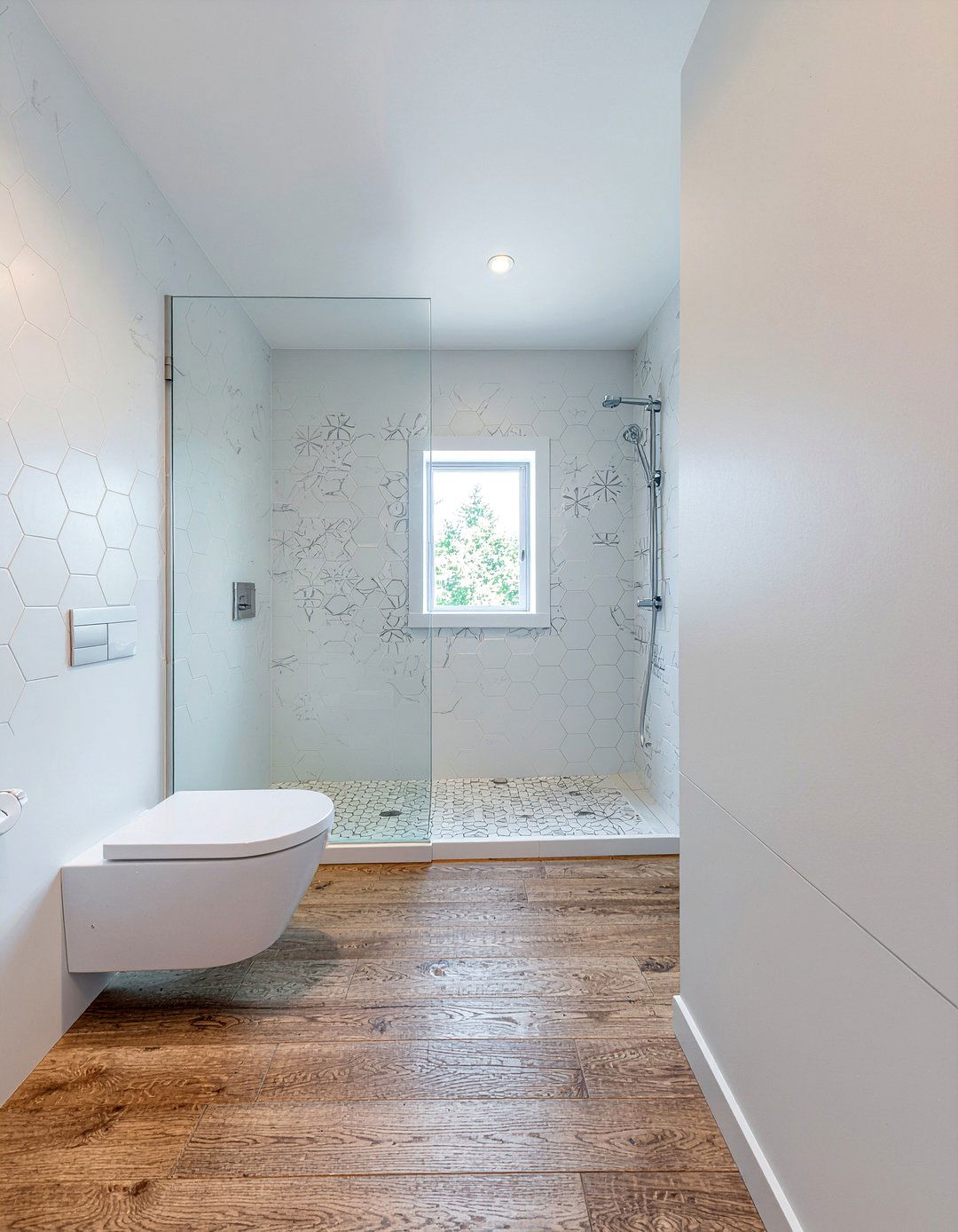 Hexagon tile bathroom walls - 30 floor to ceiling tile bathroom ideas