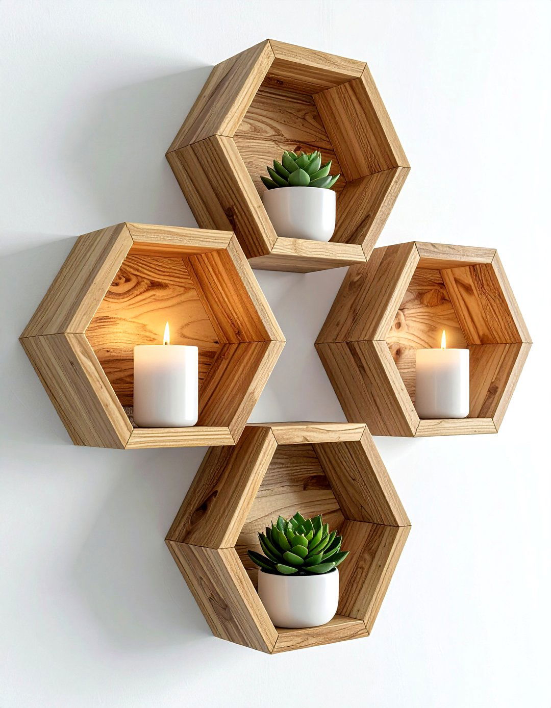 Hexagon wall shelf - 30 bathroom overhead storage ideas