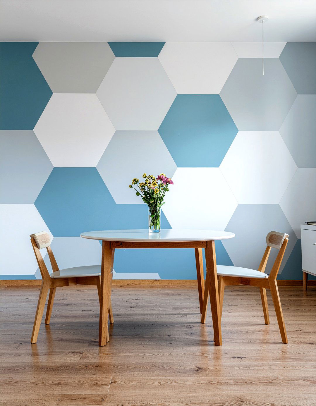 Hexagon wallpaper dining room - 30 geometric wallpaper dining room ideas