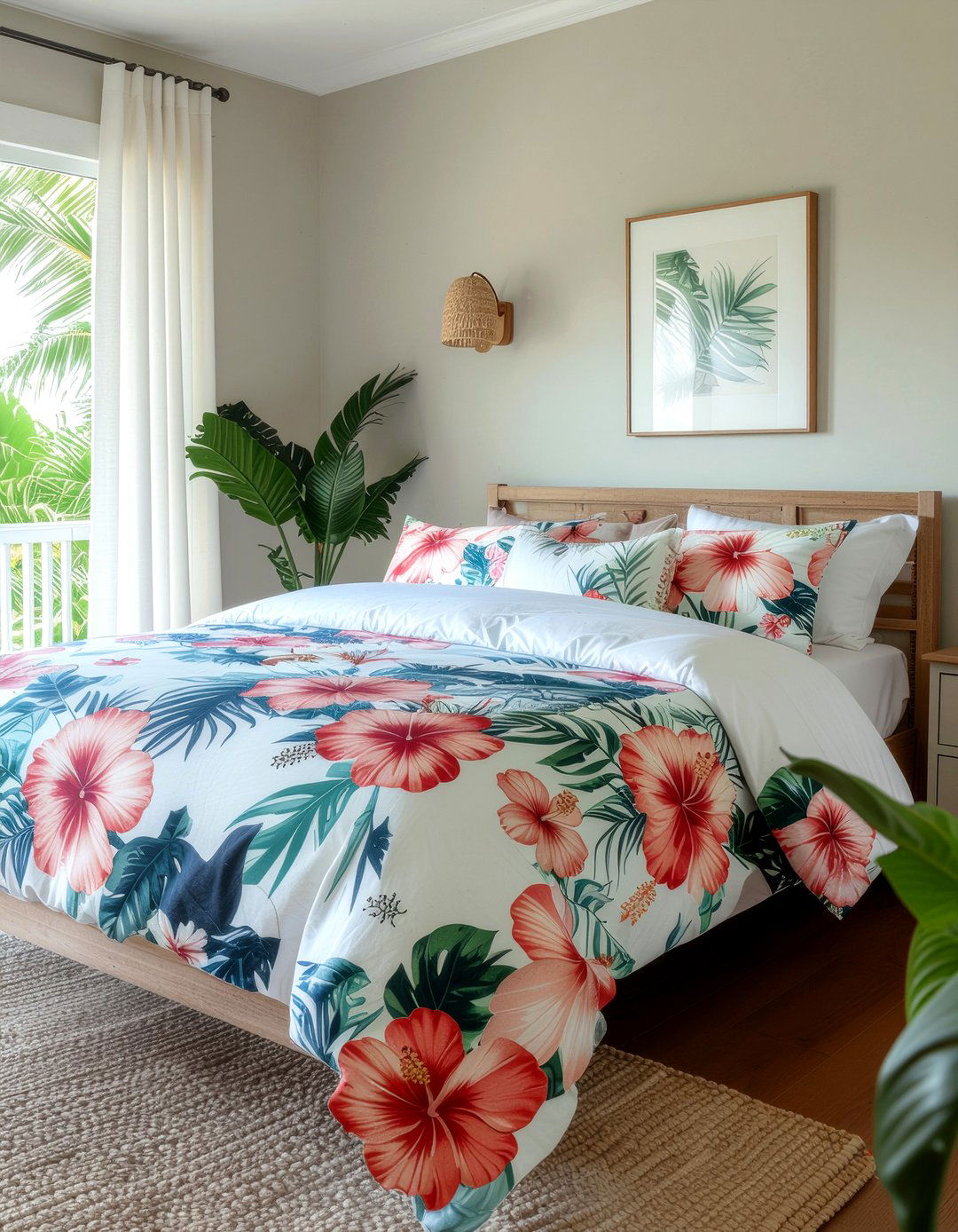 Hibiscus Bedding - 30 Hawaiian bedroom ideas