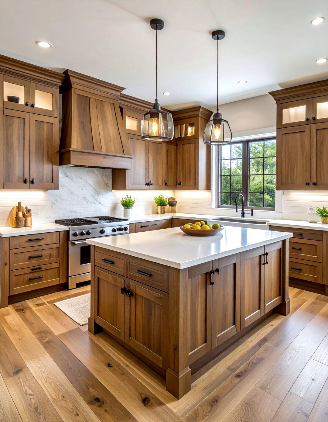 Hickory wood kitchen cabinets - 30 natural wood kitchen cabinet ideas