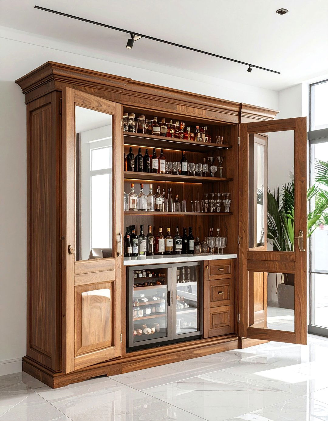 Hidden Bar Cabinet - 30 dining room bar ideas