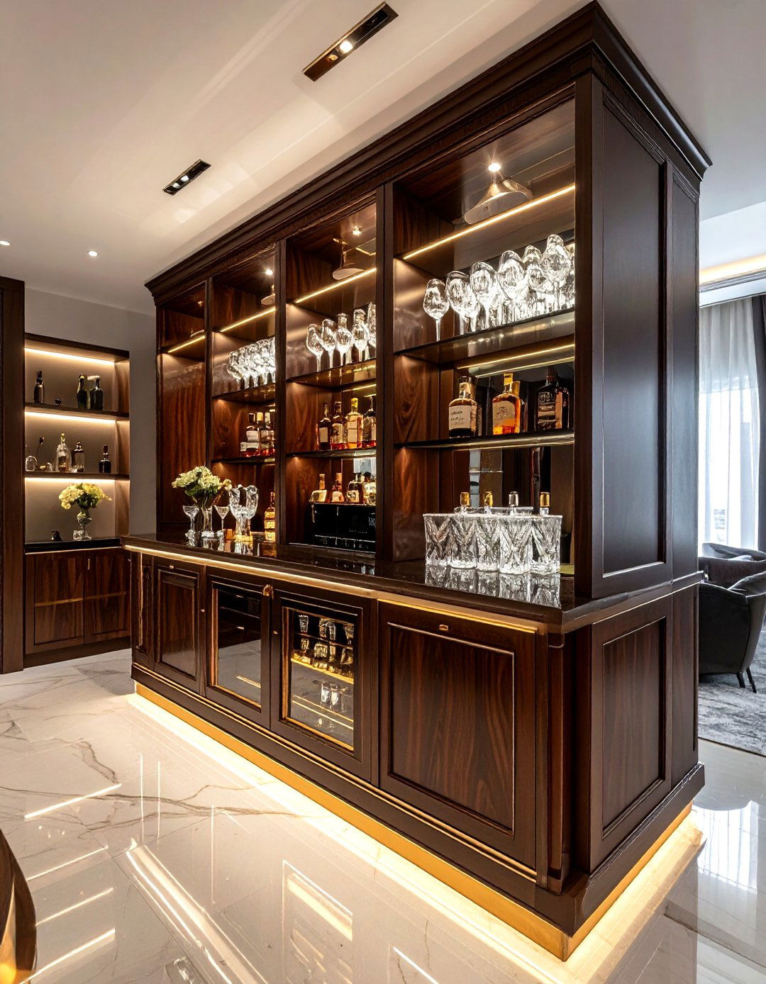 Hidden Bar Cabinet - 30 living room cabinet storage ideas