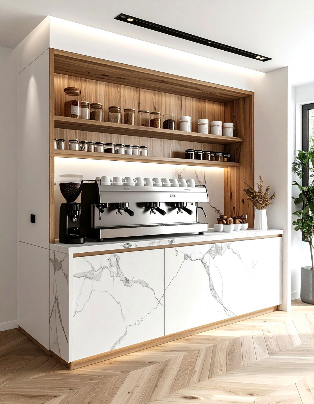 Hidden Coffee Bar - 30 dining room closet organization