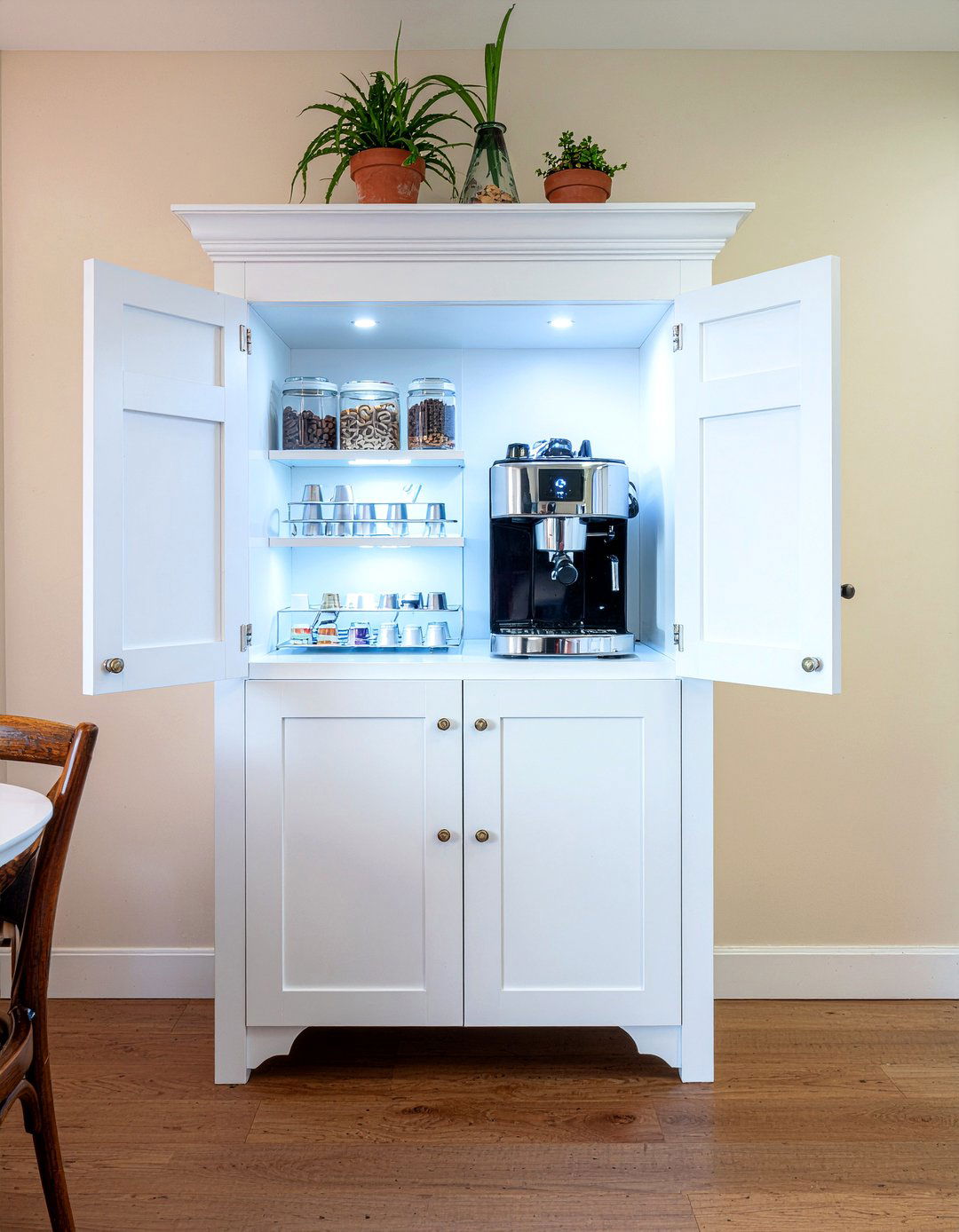 Hidden Coffee Cabinet - 30 dining room coffee station ideas