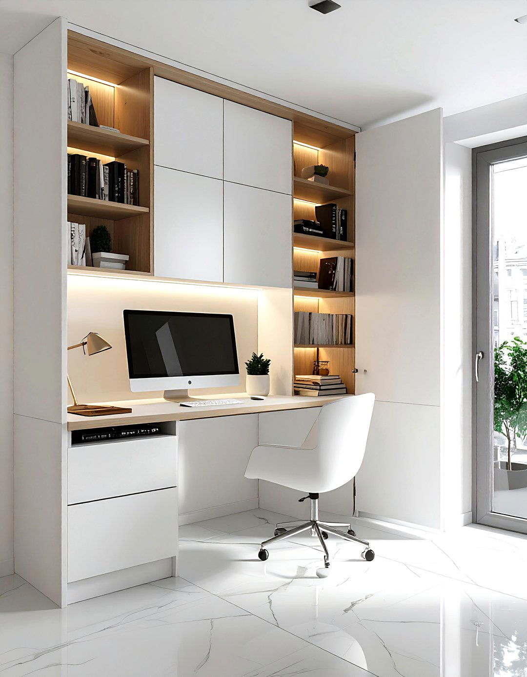 Hidden Desk Cabinet - 30 kitchen homework station ideas