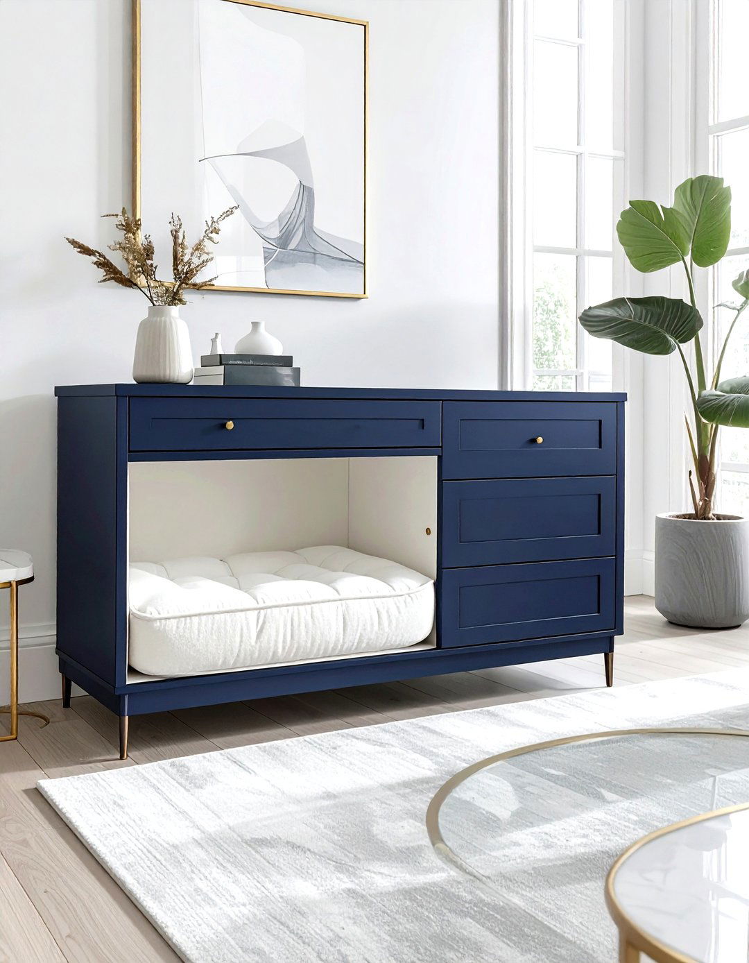 Hidden Dog Bed In Cabinet - 30 pet bed living room ideas