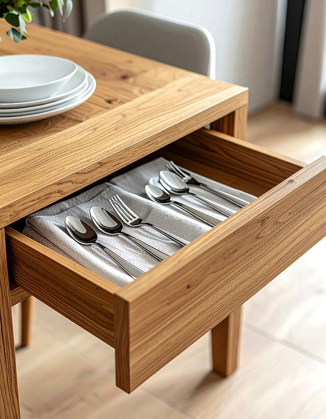 Hidden Drawer - 30 dining room storage tips