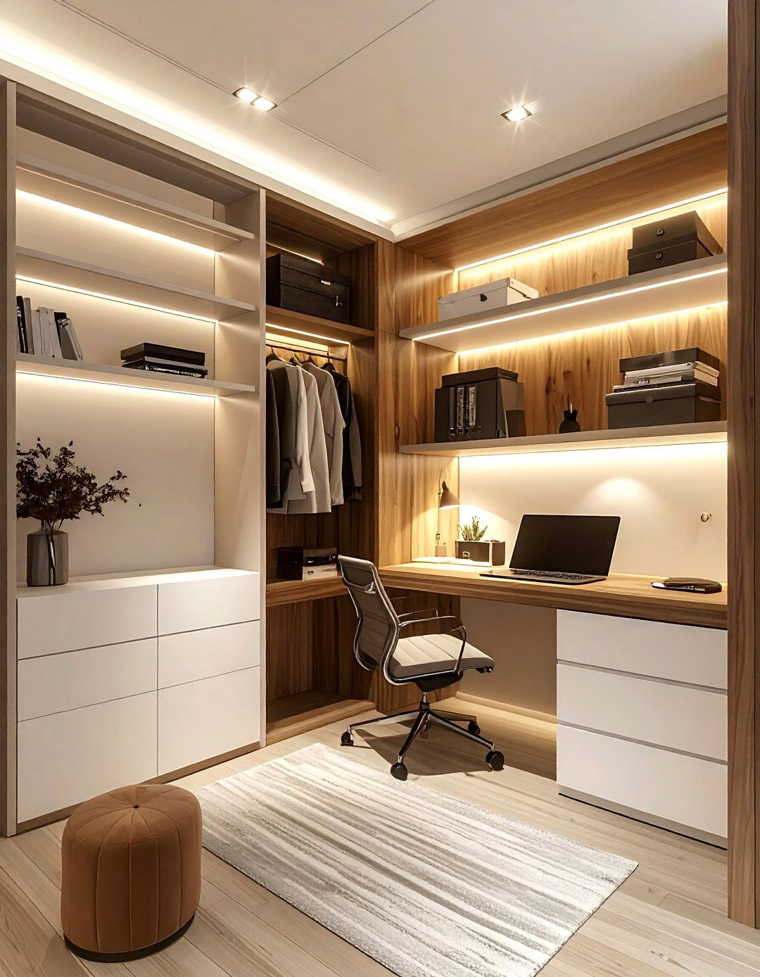 Hidden Home Office Desk - 30 living room closet organization