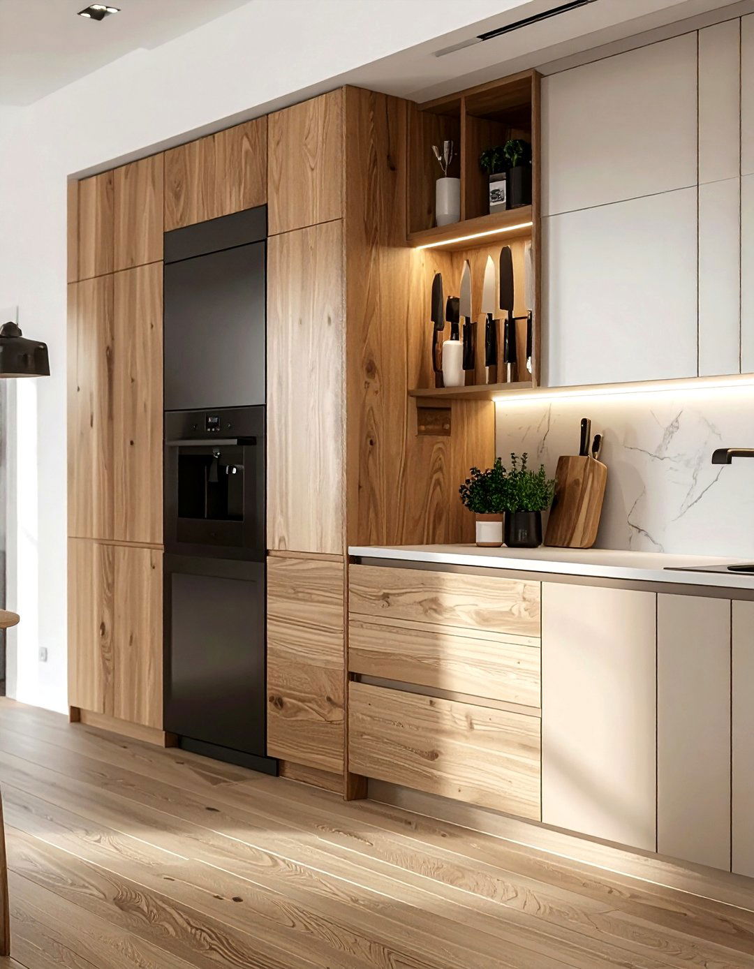 Hidden Magnetic Knife Strip Behind Cabinet Door - 30 magnetic knife strip kitchen ideas