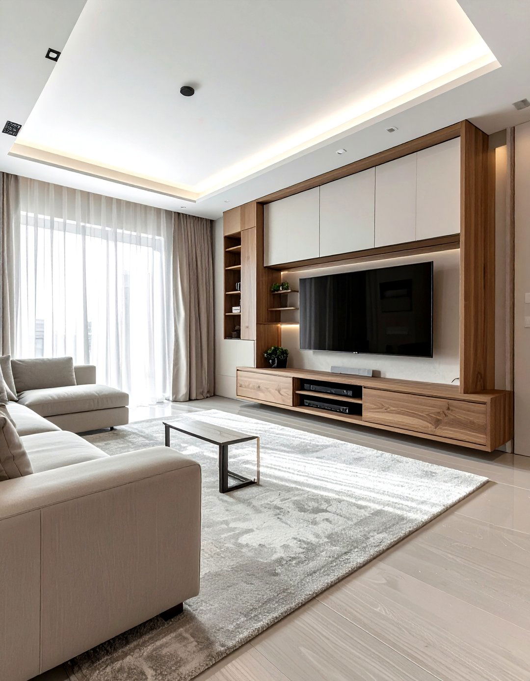 Hidden Media Cabinet - 30 living room home theater ideas