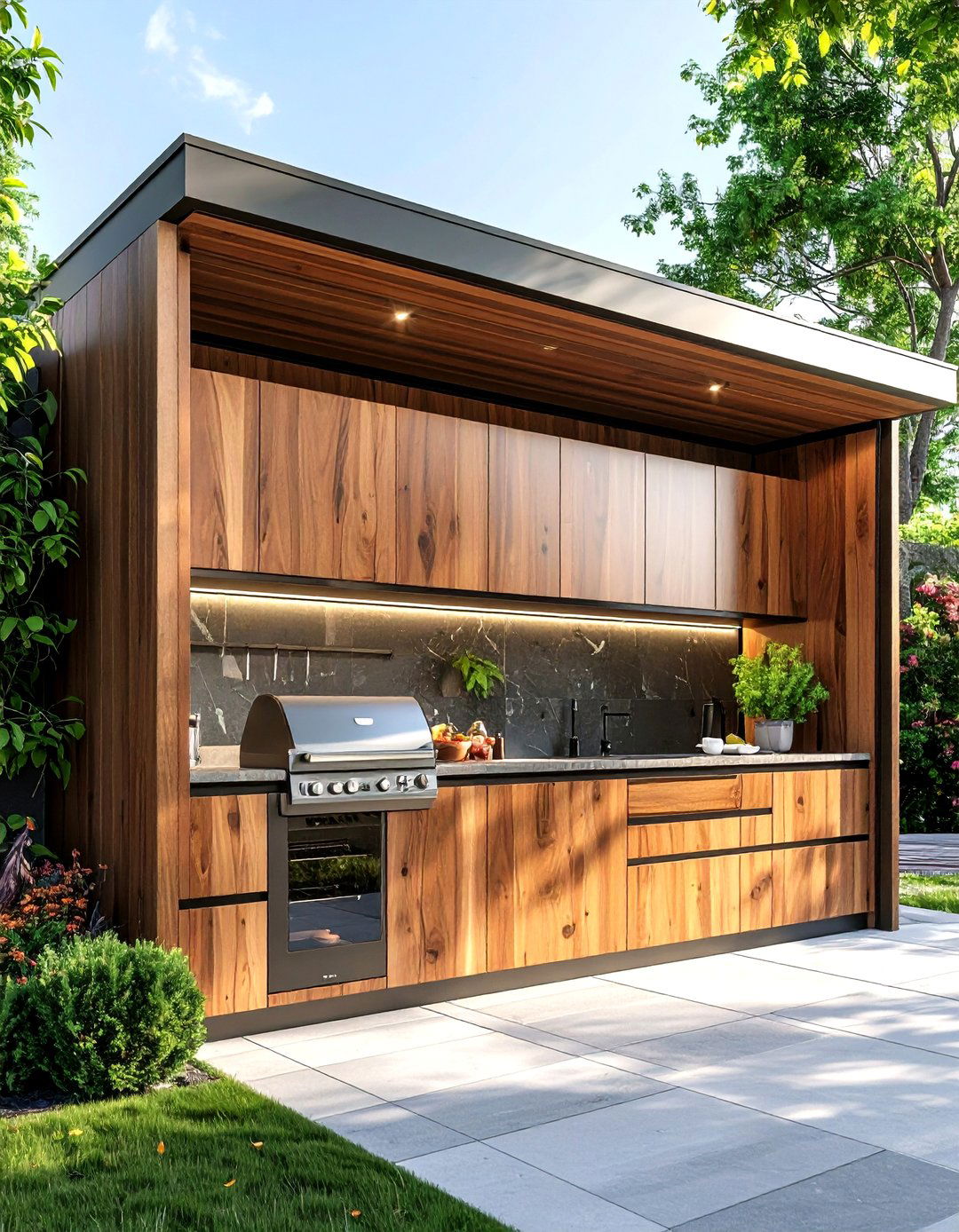 Hidden Outdoor Kitchen - 30 backyard kitchen ideas