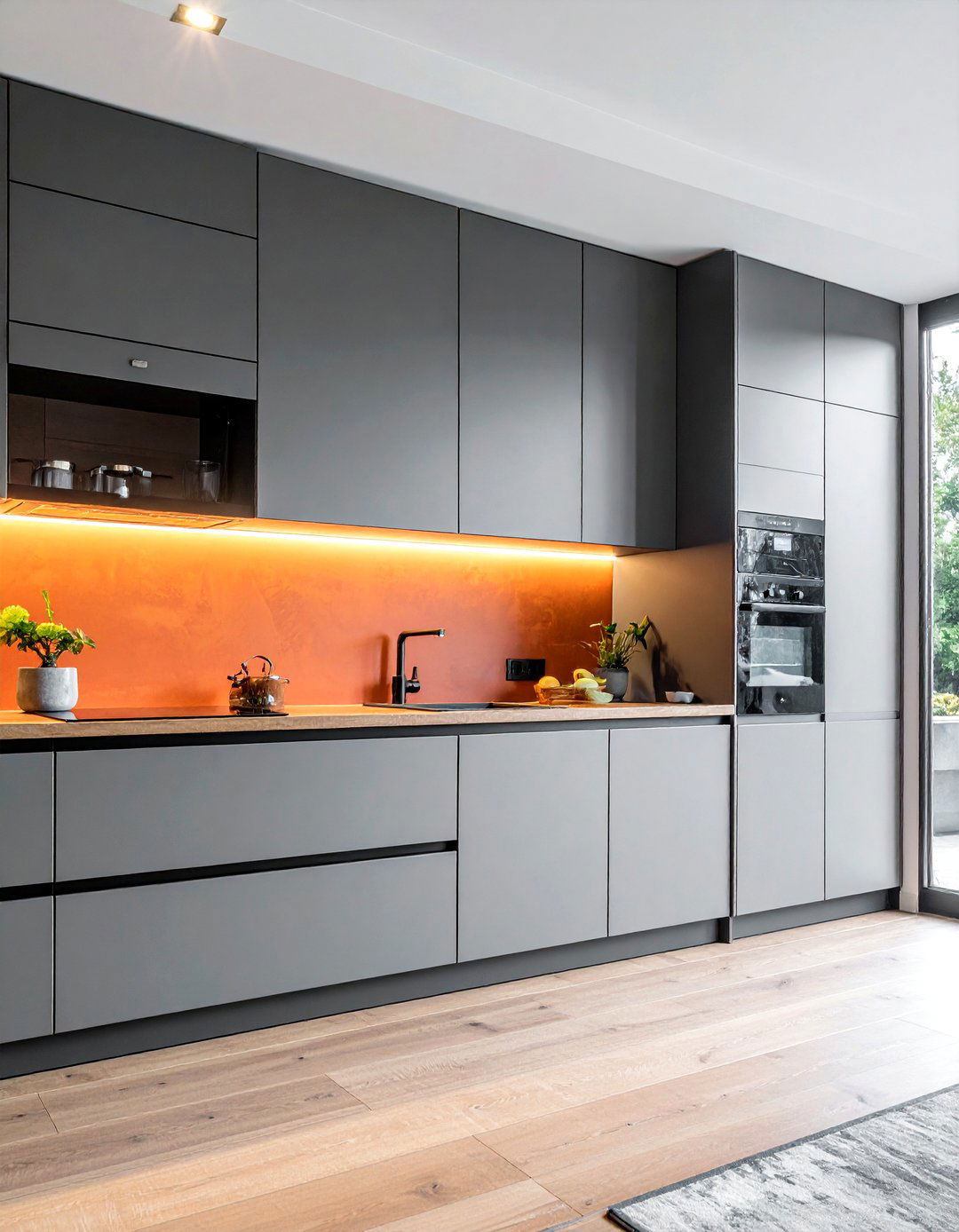 Hidden Pantry Door - 30 warm modern kitchen ideas