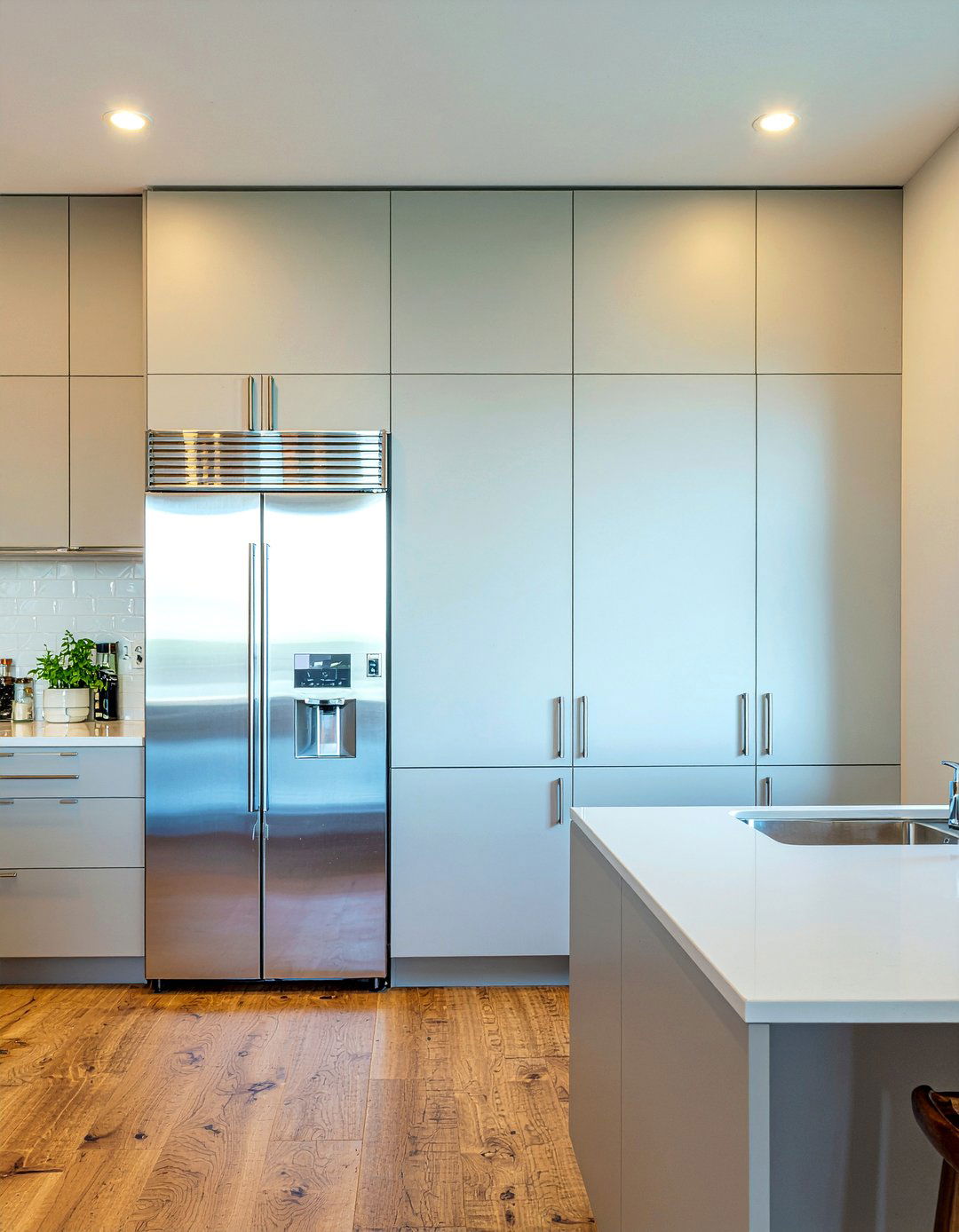 Hidden Pantry Refrigerator Wall - 30 panel-ready refrigerator kitchen ideas