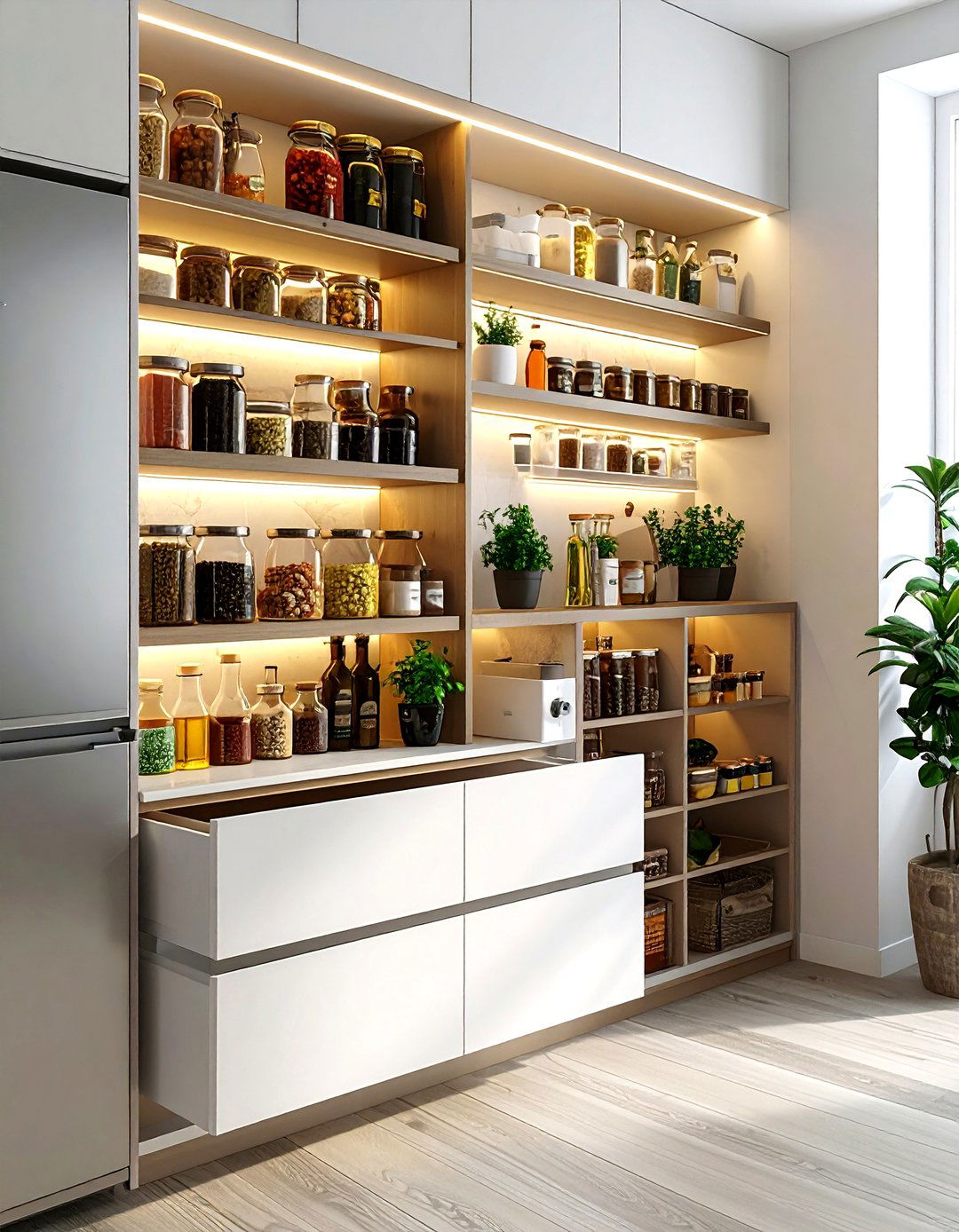 Hidden Pull Out Pantry - 30 dining room under bed storage ideas