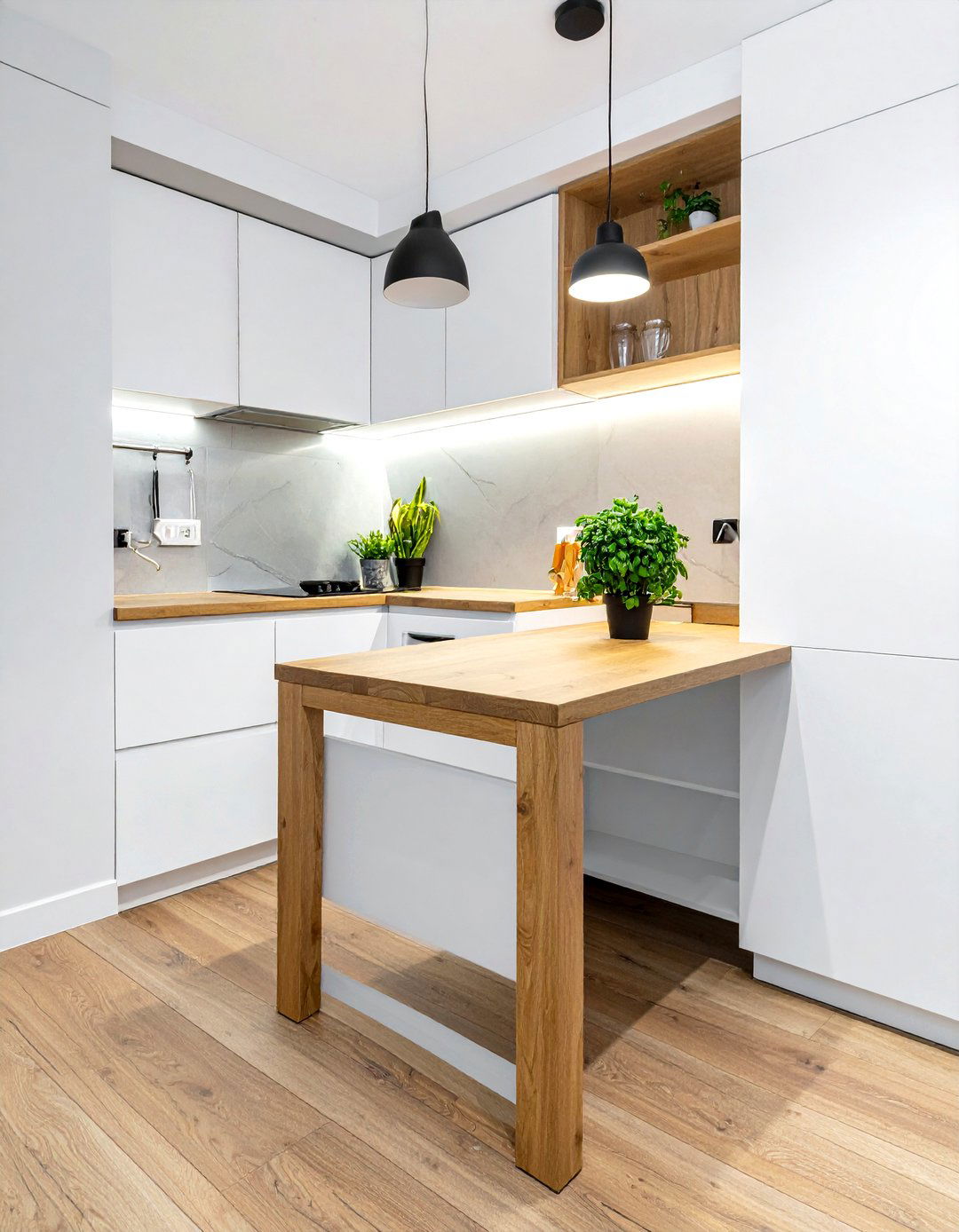 Hidden Pull Out Table - 30 tiny dining room ideas