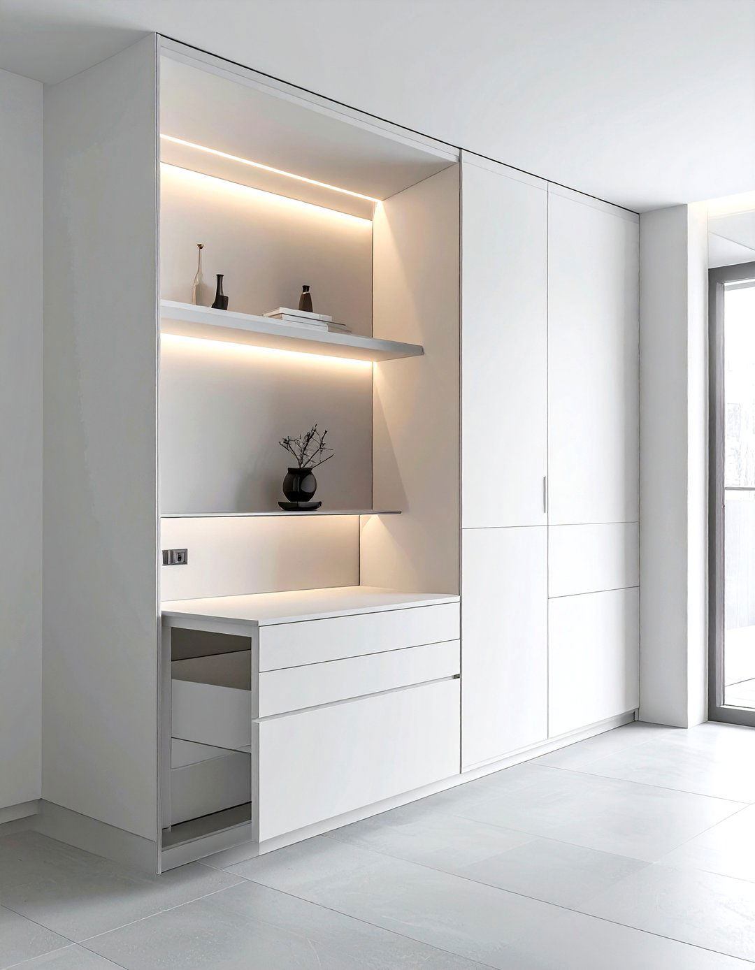 Hidden Push To Open Storage - 30 dining room built-in storage ideas