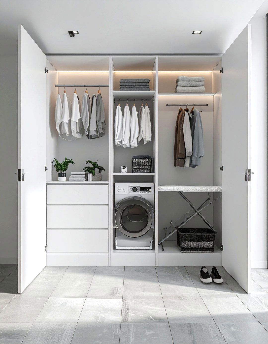 Hidden Shelving Behind Doors - 30 laundry room shelving ideas