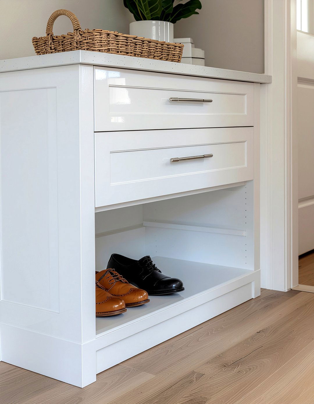 Hidden Shoe Cabinet - 30 entryway storage ideas