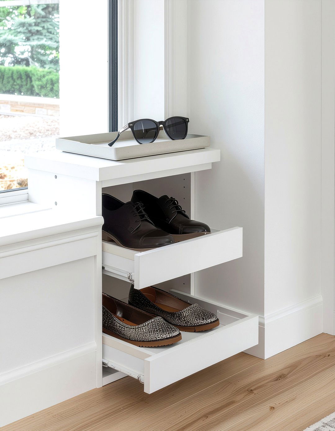 Hidden Shoe Cabinet - 30 entryway organization ideas