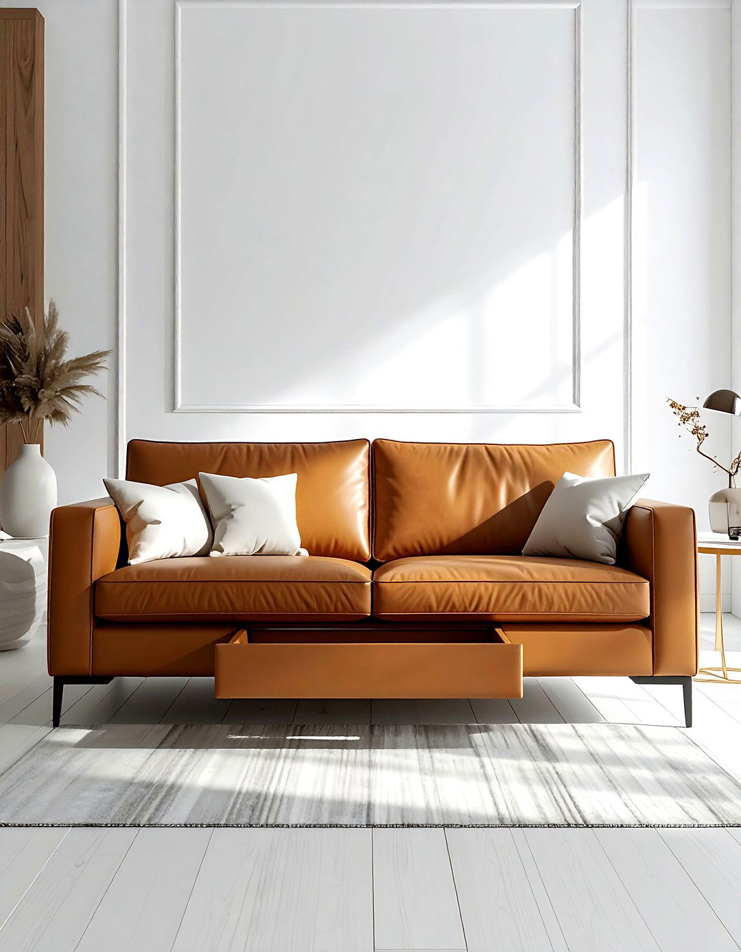 Hidden Sofa Compartment - 30 living room pillow storage ideas