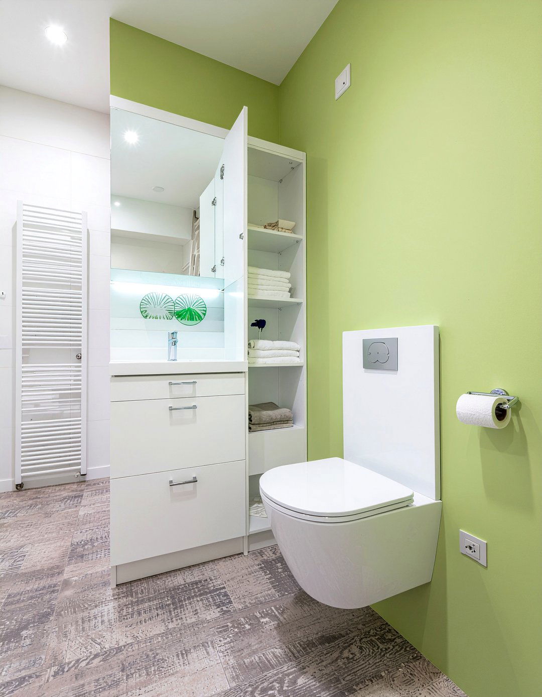 Hidden Storage Cabinet - 30 narrow bathroom ideas