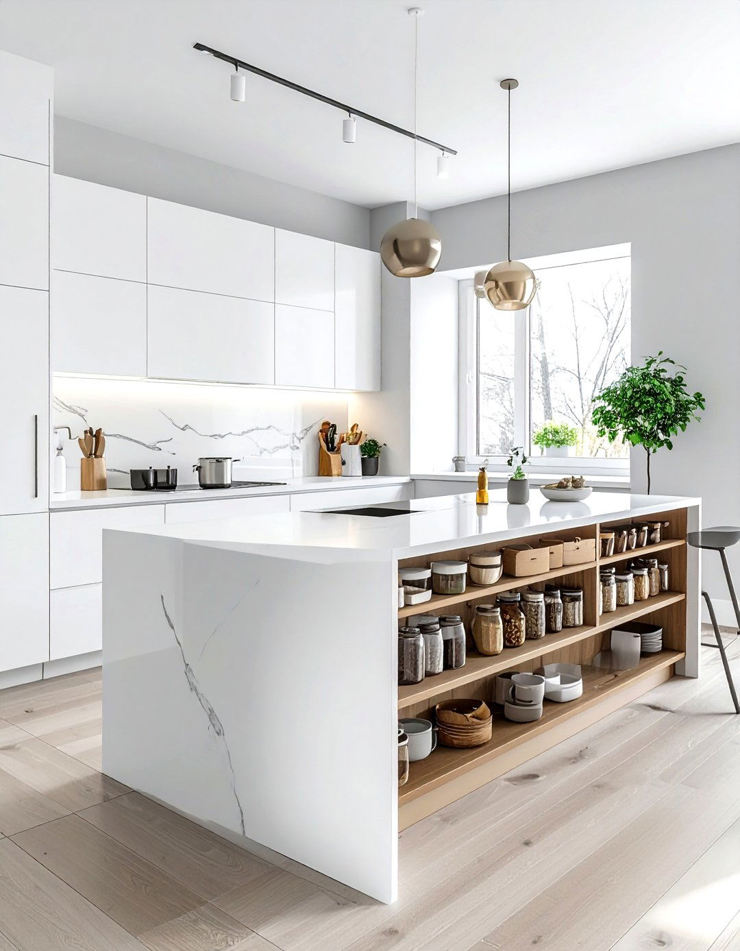 Hidden Storage Island - 30 L-shaped kitchen island ideas