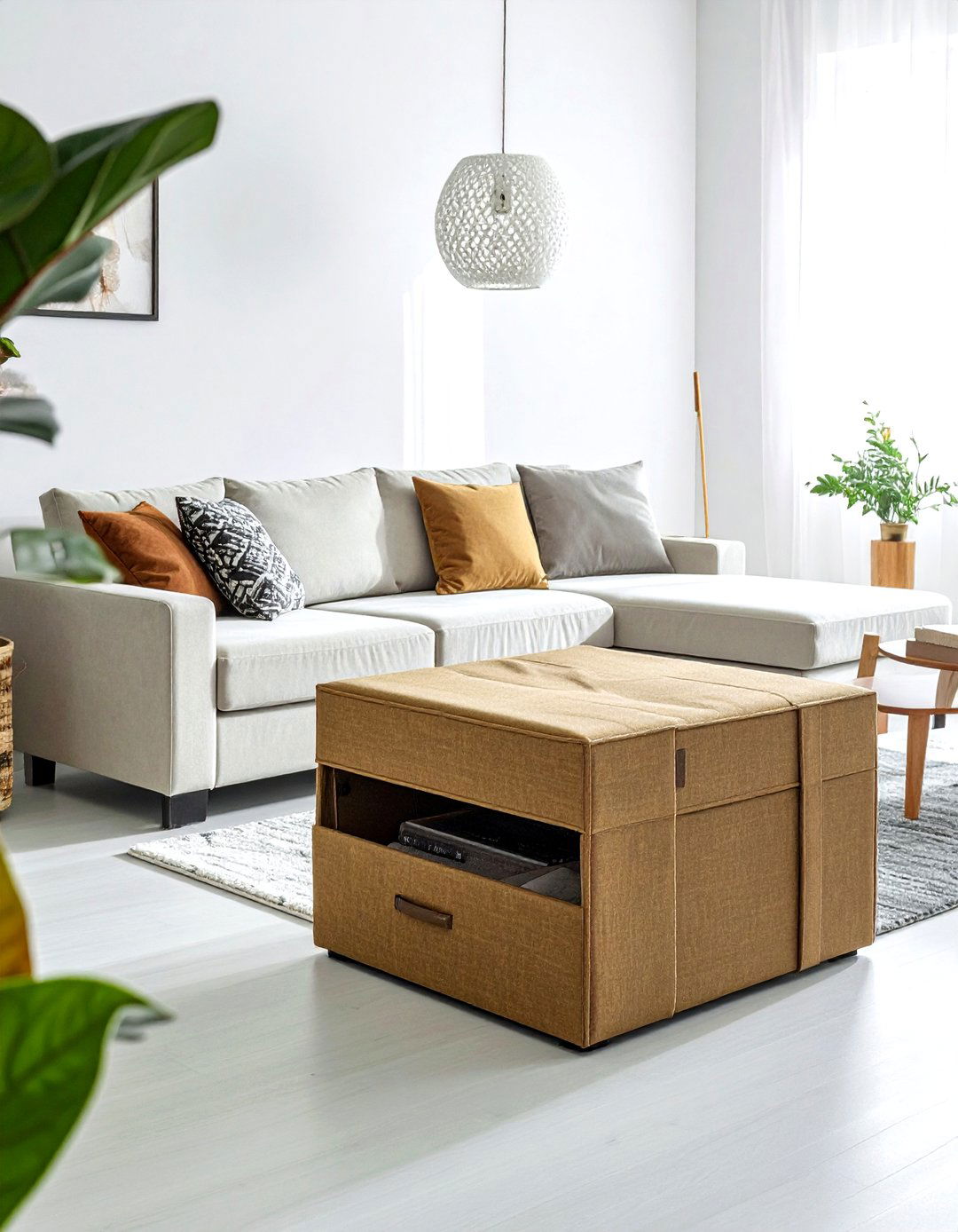 Hidden Storage Ottoman - 30 easy-clean decor ideas