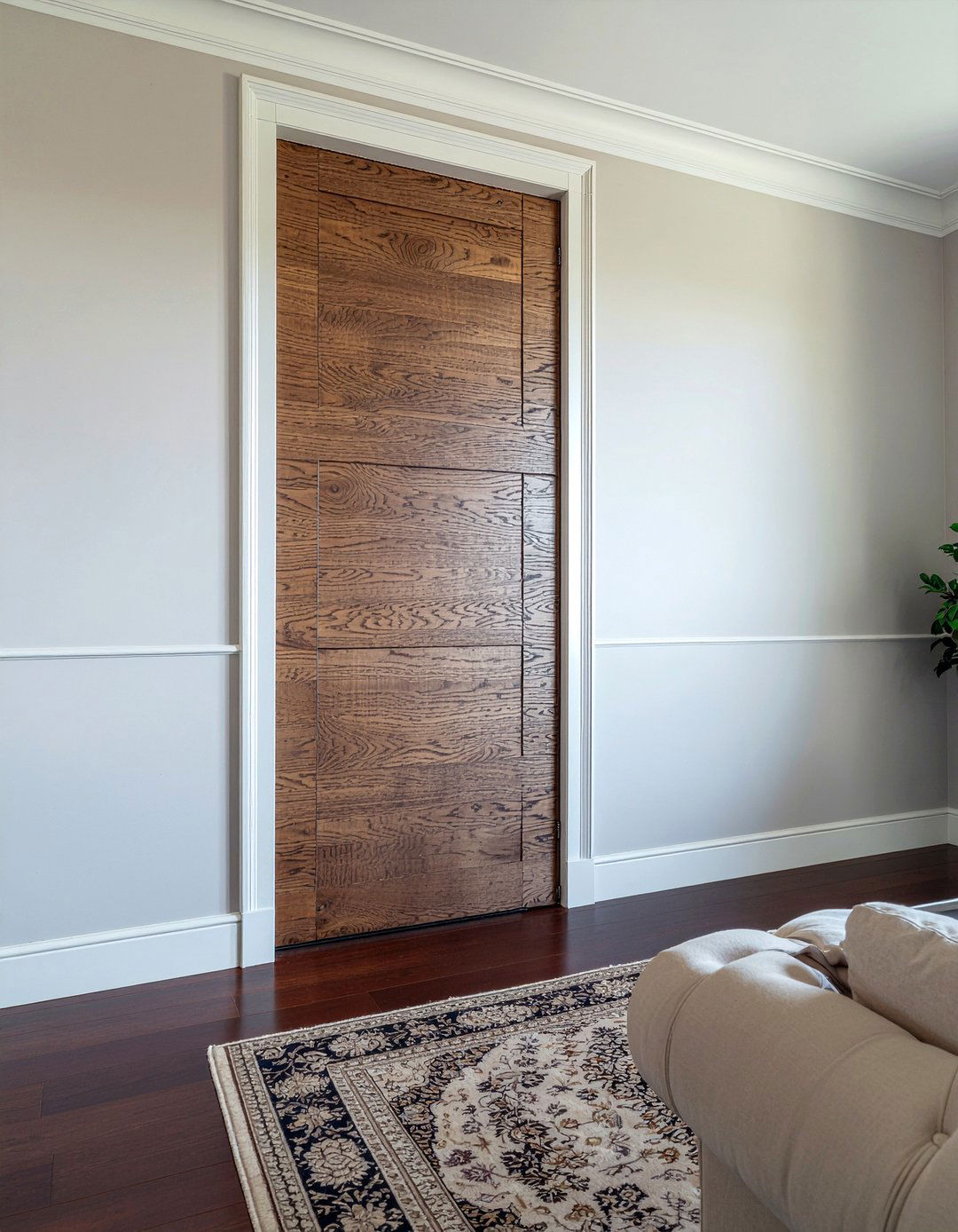 Hidden TV Behind Sliding Doors - 30 living room entertainment wall ideas