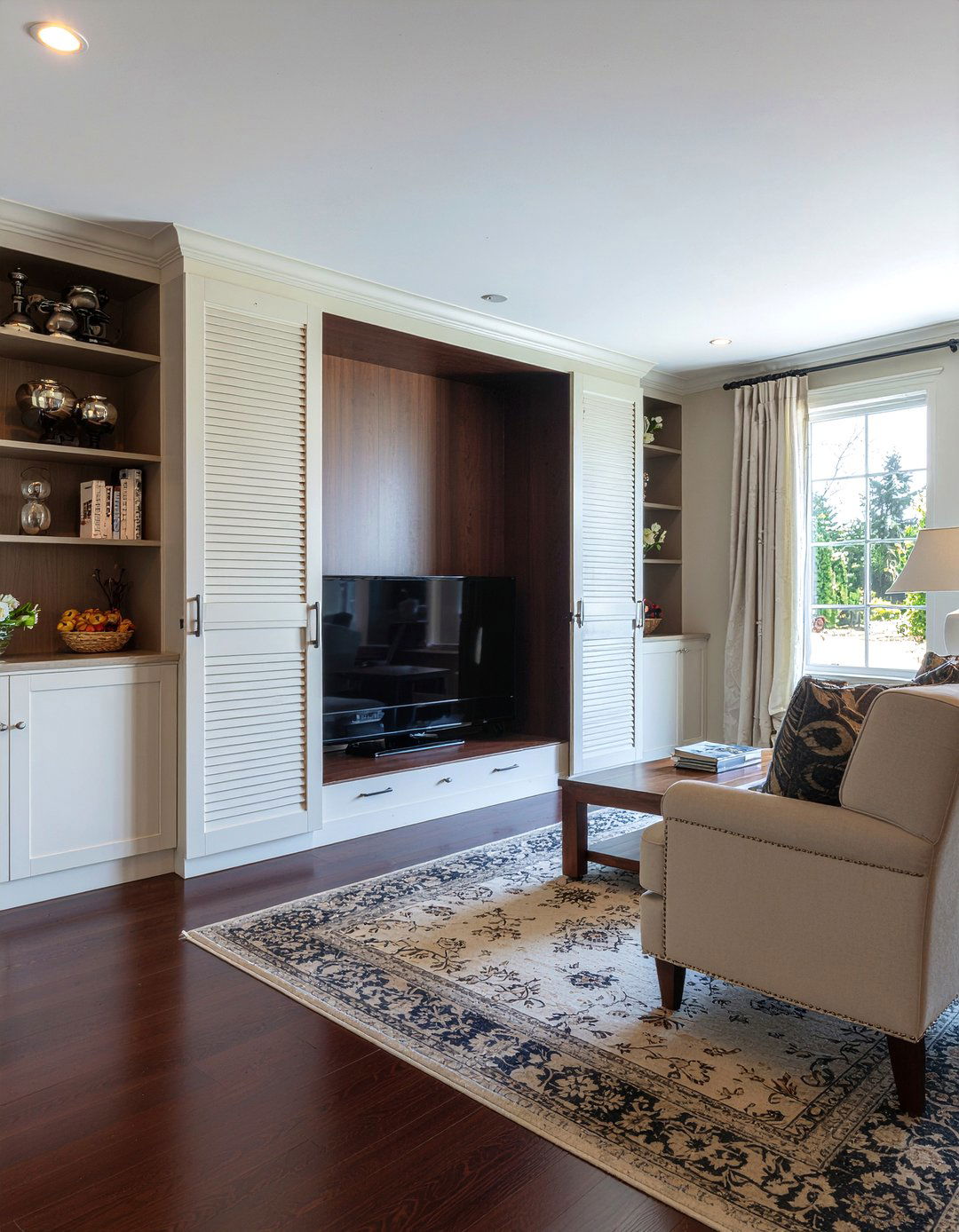 Hidden TV Cabinet - 30 living room tv niche ideas