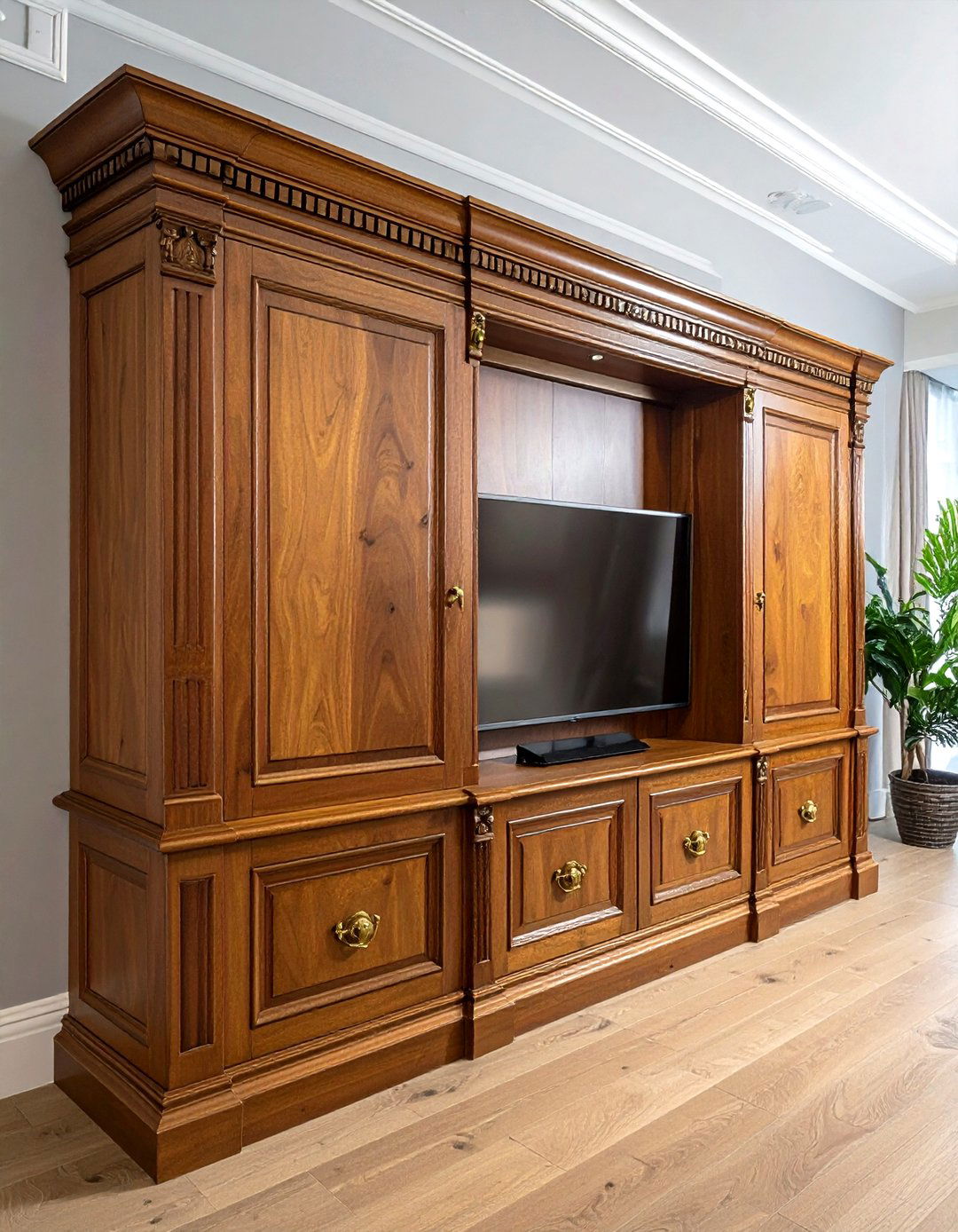 Hidden TV cabinet - 30 living room built-in ideas