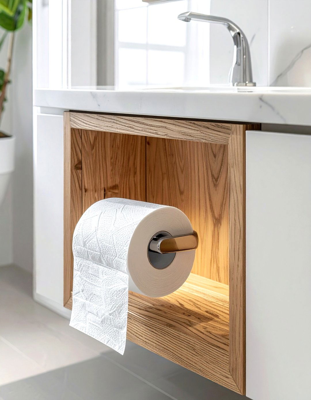Hidden Toilet Paper Holder - 30 toilet paper holder ideas