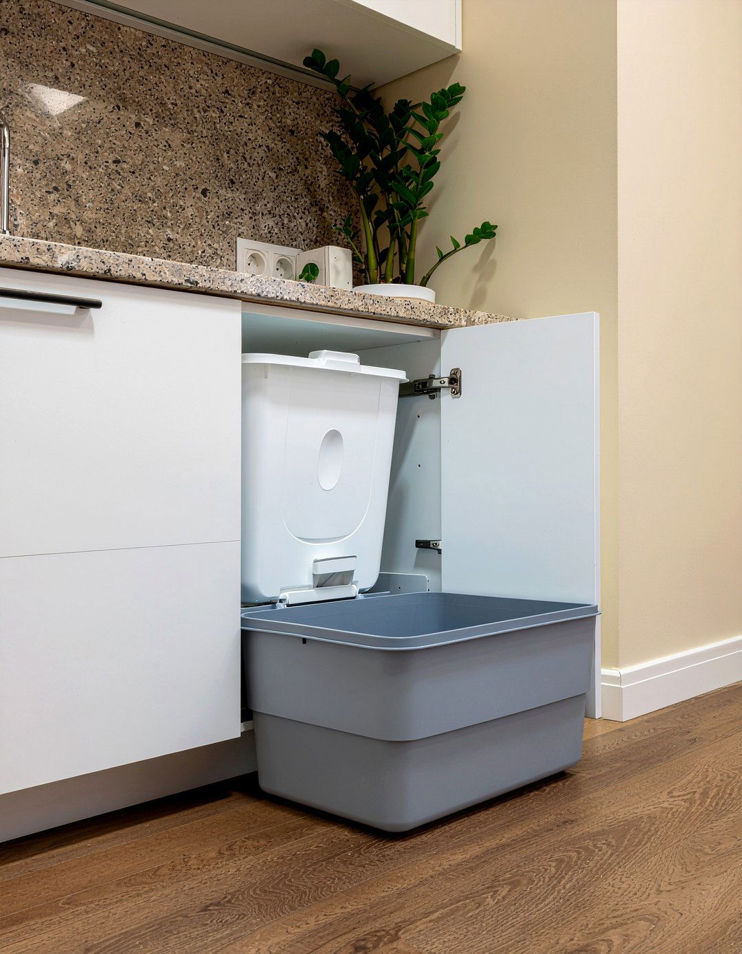 Hidden Trash Can Cabinet - 30 kitchen transformation ideas