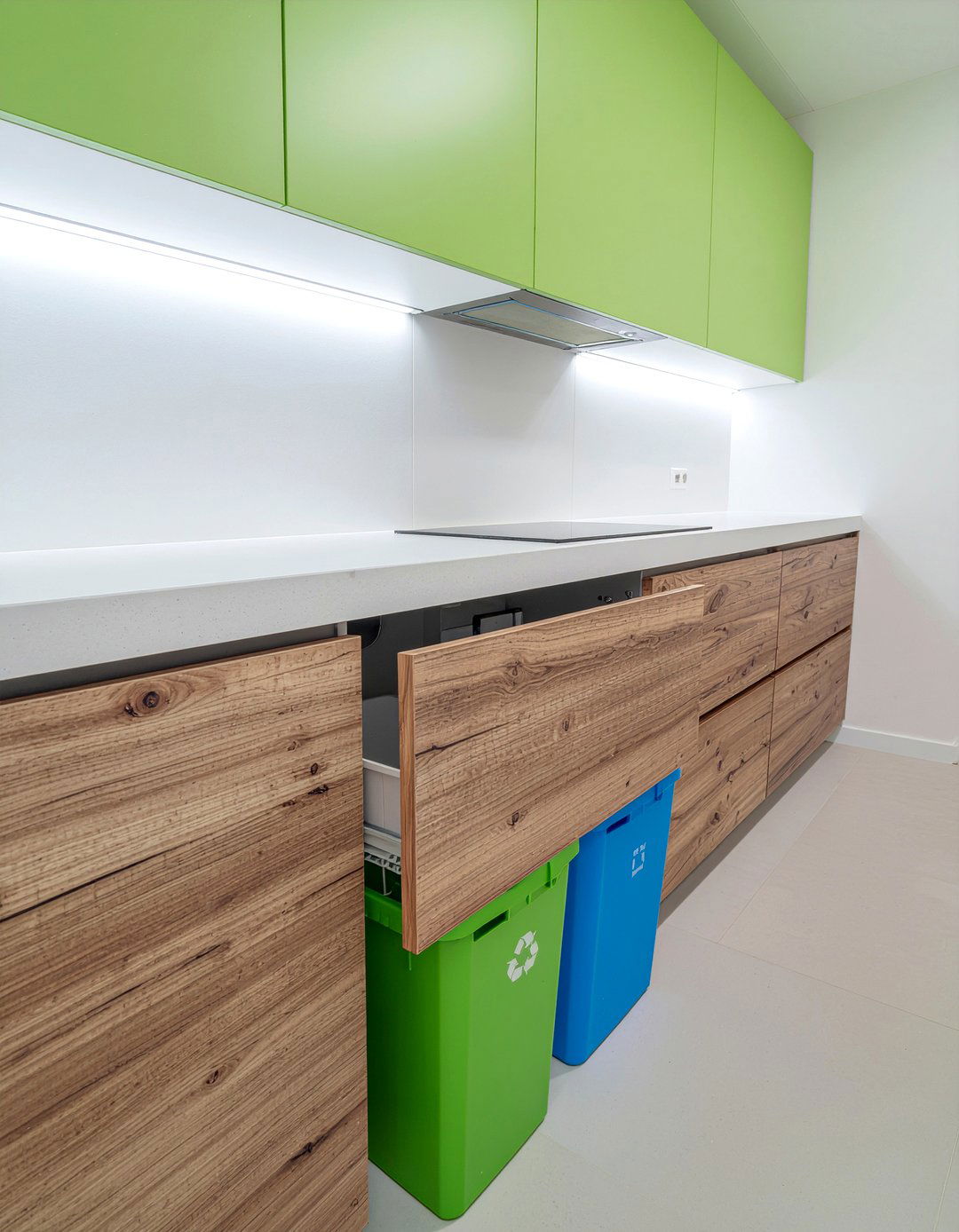 Hidden Trash Cans - 30 kitchen design tips