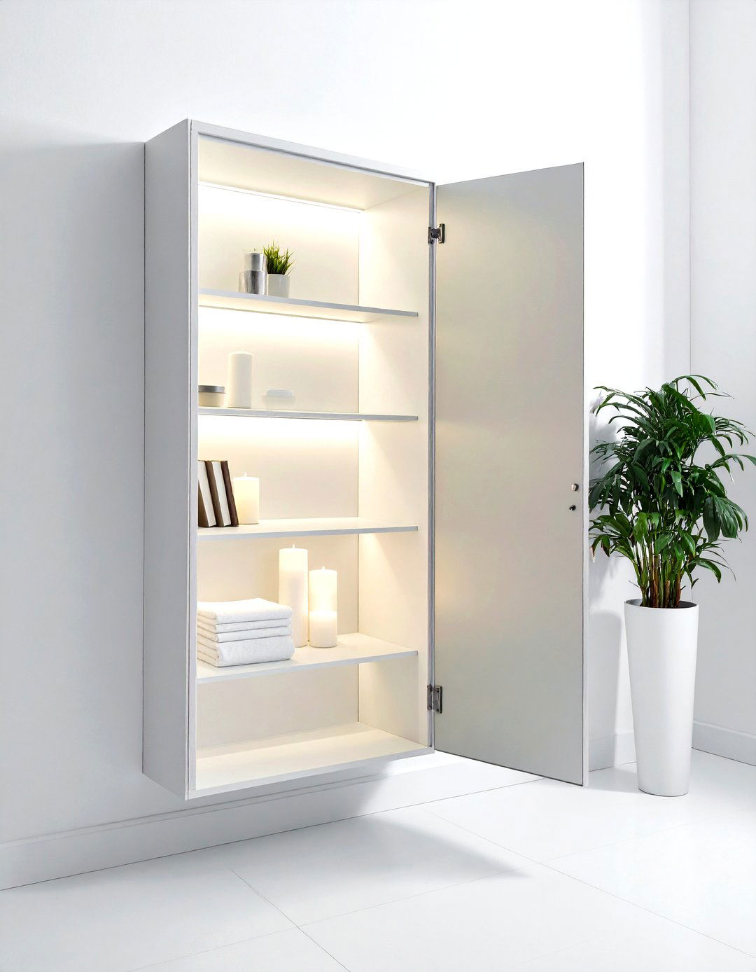 Hidden Wall Storage Cabinet - 30 dining room vertical storage ideas