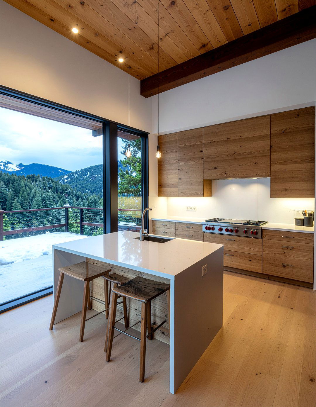 Hidden appliance panels - 30 ski house kitchen ideas