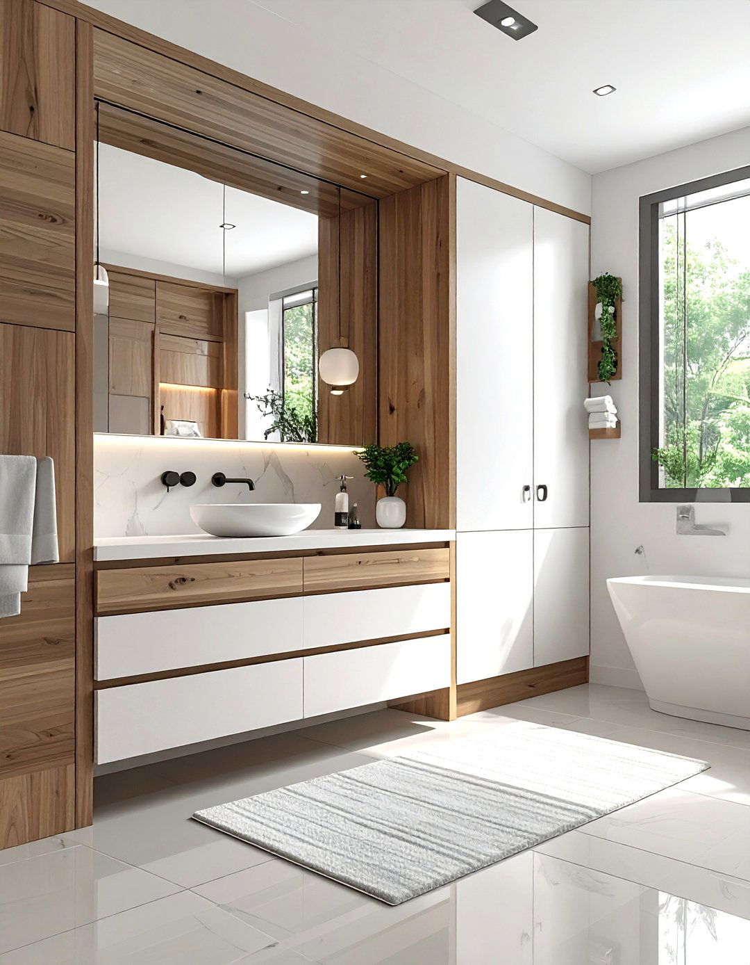 Hidden bathroom storage - 30 show home bathroom ideas