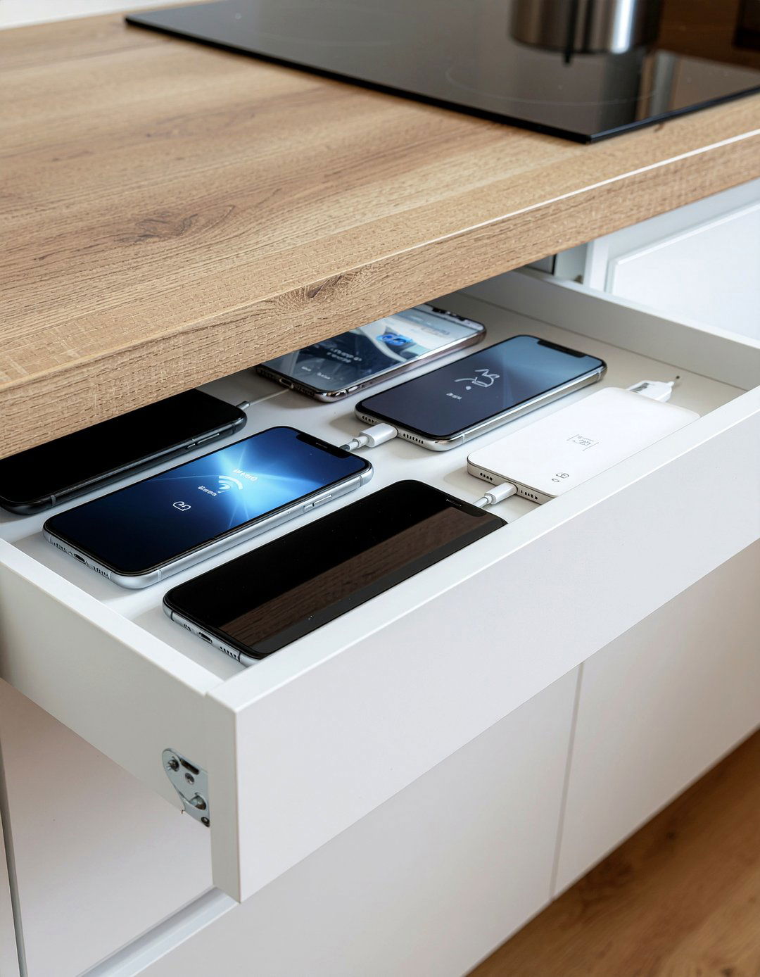 Hidden charging station - 30 kitchen feature ideas