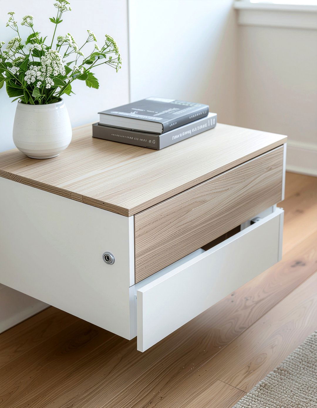 Hidden drawer nightstand - 30 bedroom storage tips