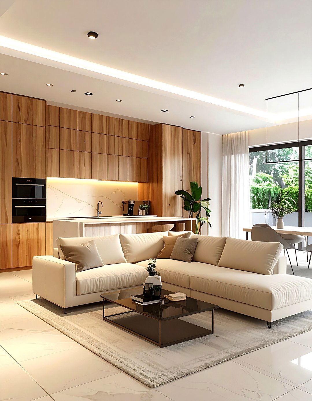 Hidden kitchen living room - 30 living room kitchen combo ideas