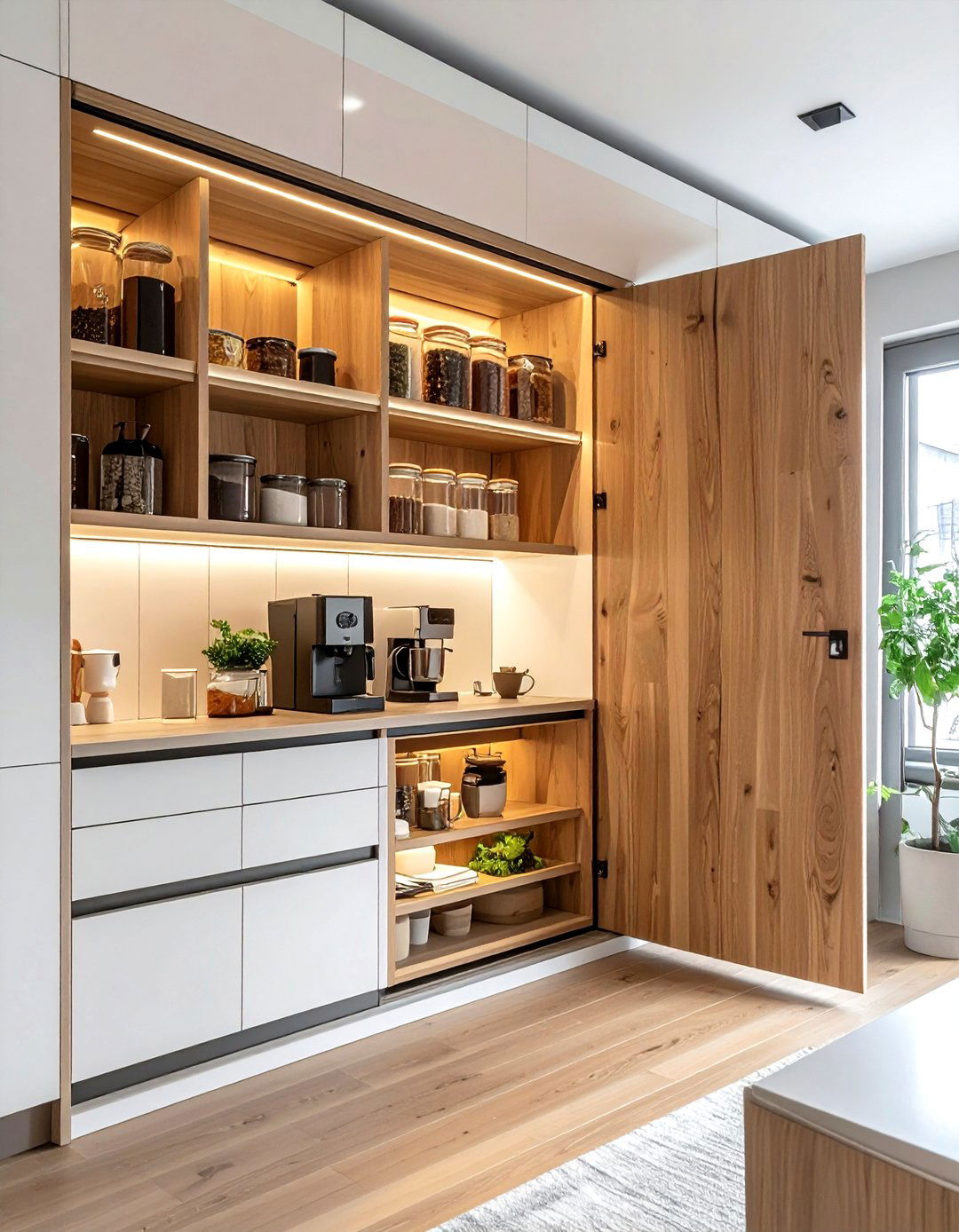 Hidden kitchen pantry - 30 minimalist kitchen ideas