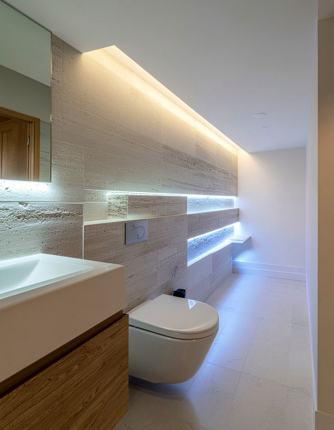 Hidden led strips - 30 bathroom LED lighting ideas