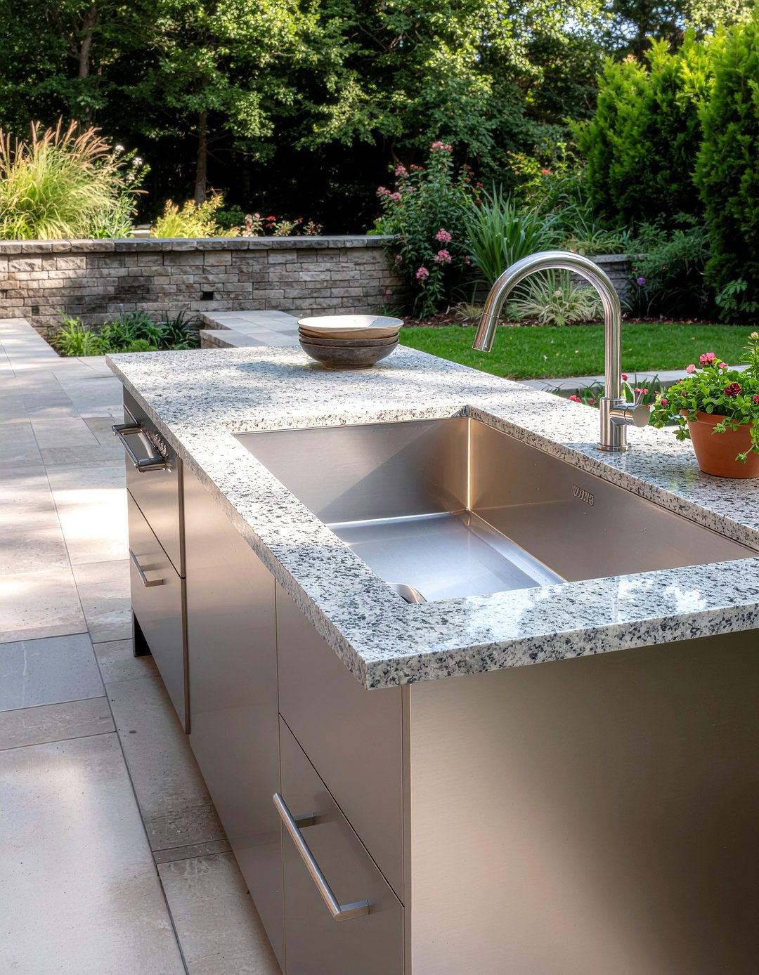 Hidden outdoor sink - 30 outdoor kitchen sink ideas