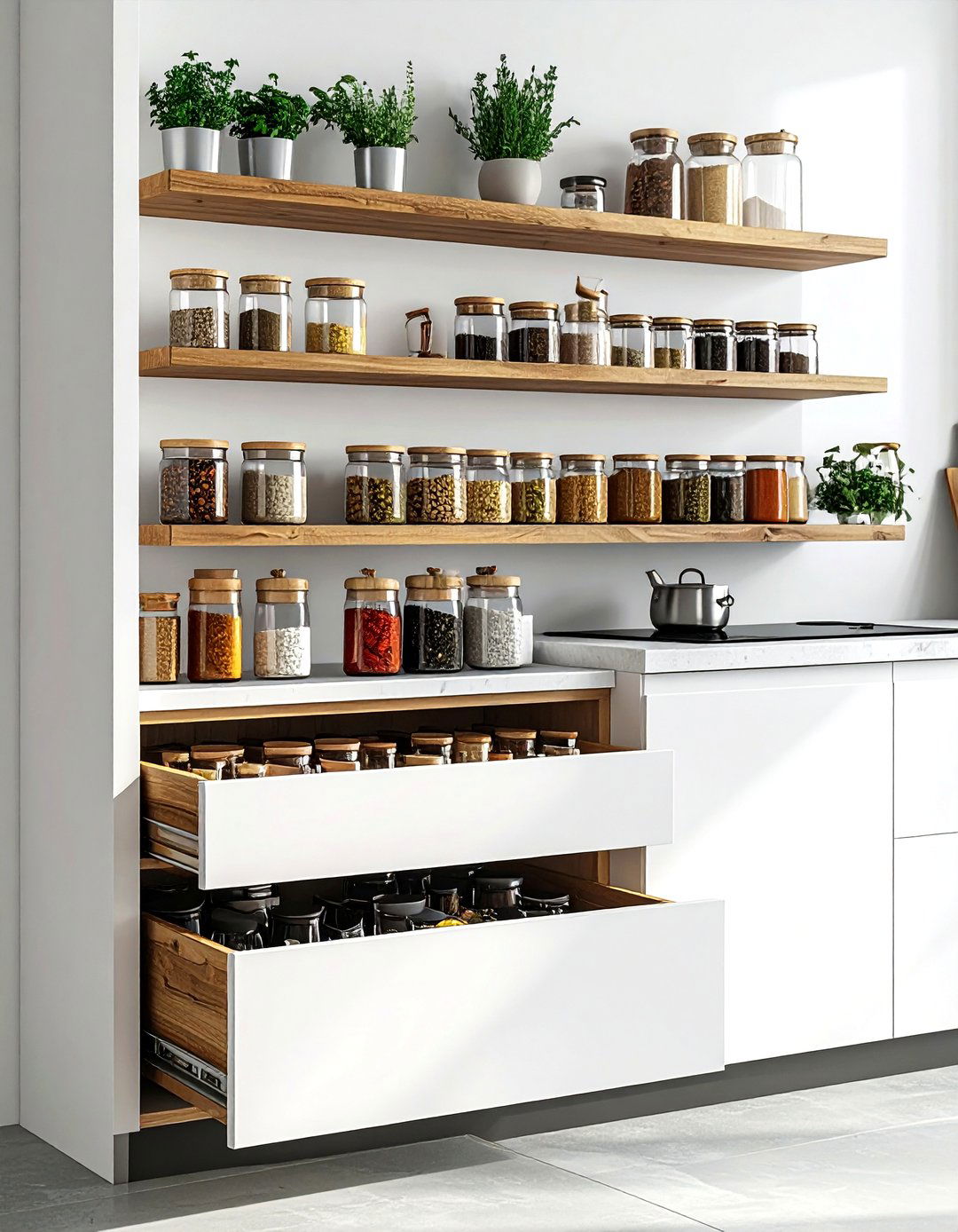 Hidden spice rack - 30 refined kitchen ideas