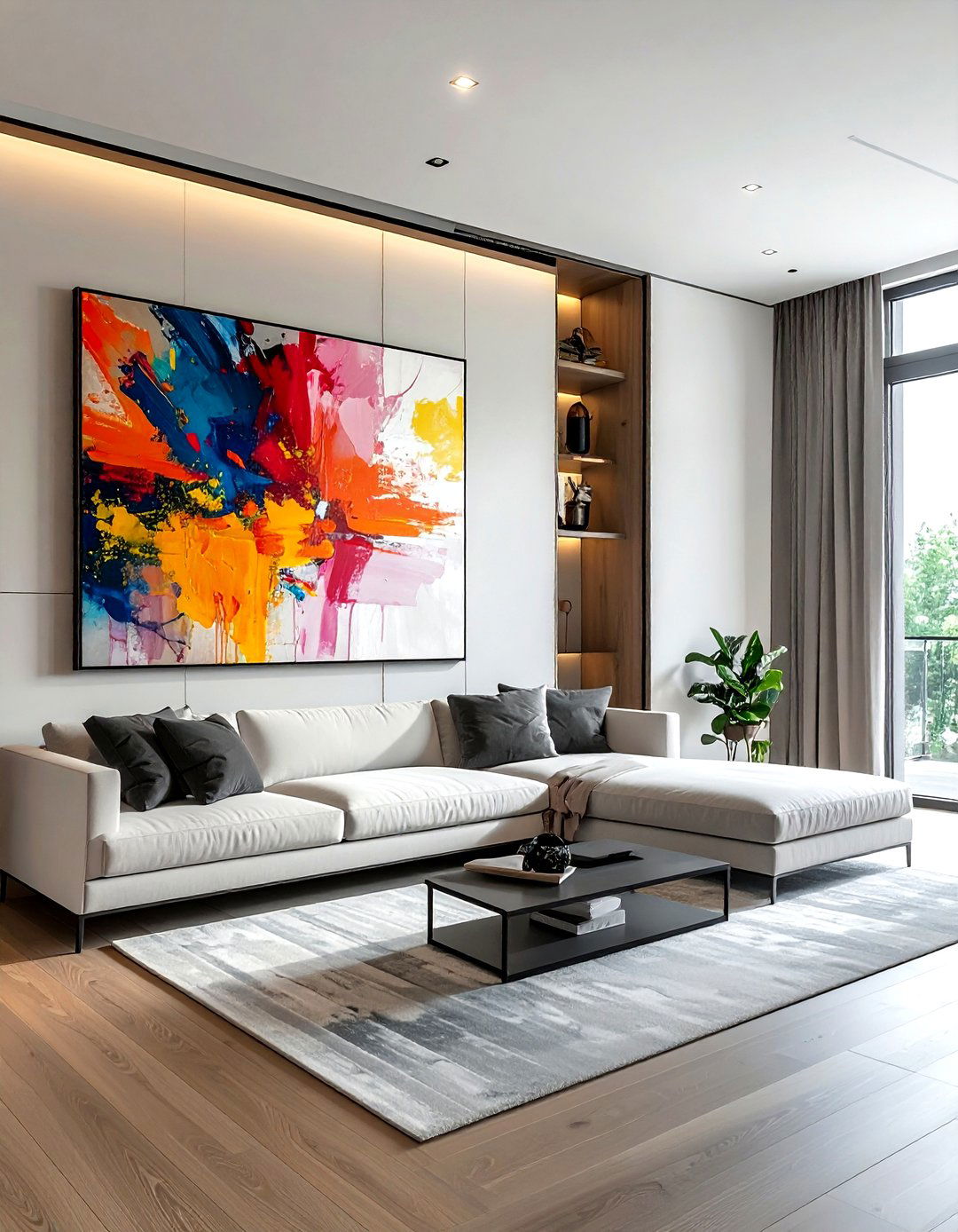 Hidden storage behind art - 30 living room storage hacks