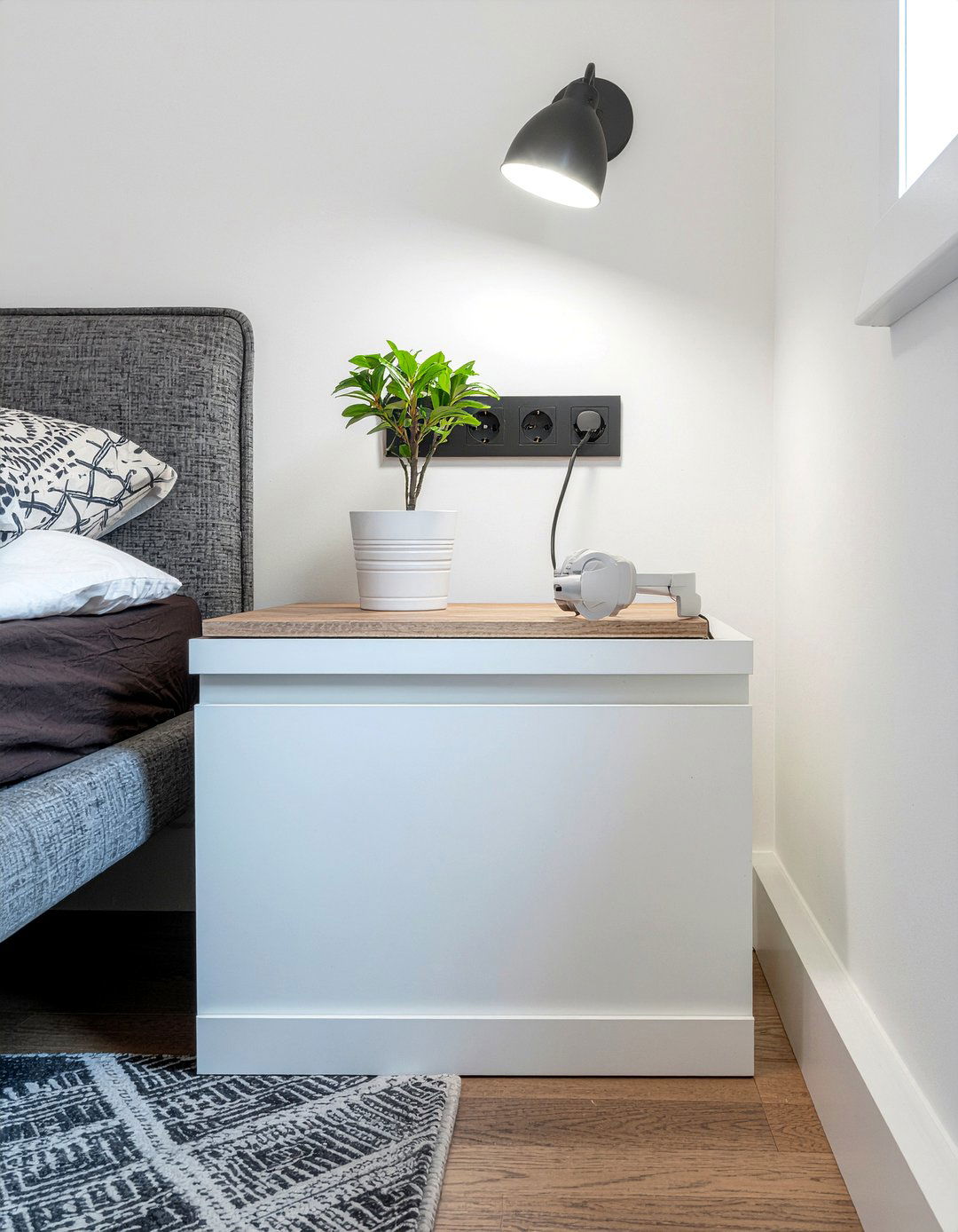 Hidden storage narrow nightstand - 30 bedroom narrow nightstands