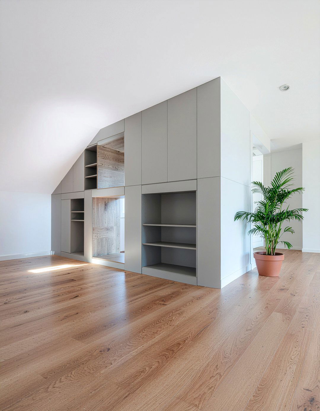 Hidden storage sloped ceiling - 30 sloped ceiling living room ideas